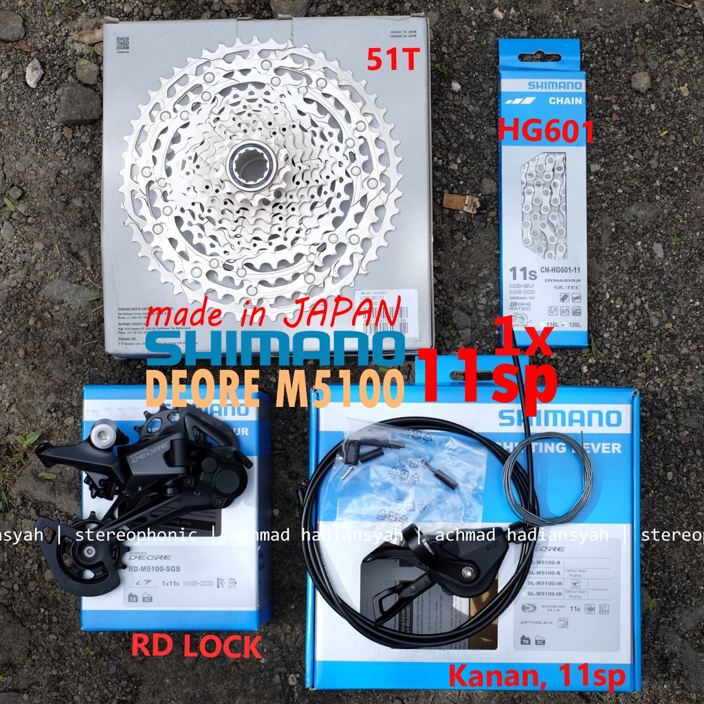 BNIB.. Mini Groupset SHIMANO DEORE M5100 11sp Shifter SL-M5100-R Kanan 11sp, Sprocket CS M5100 DEORE