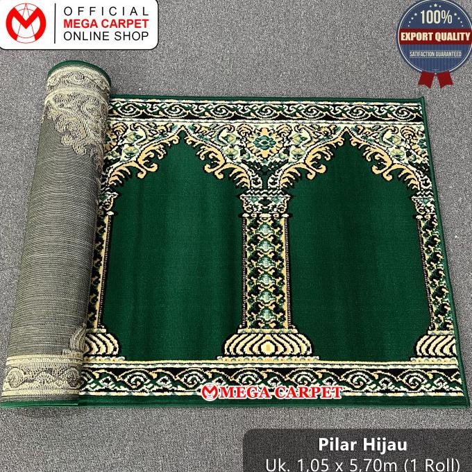 Sajadah Roll / Karpet Masjid / Karpet Mushola [Pilar Hijau]