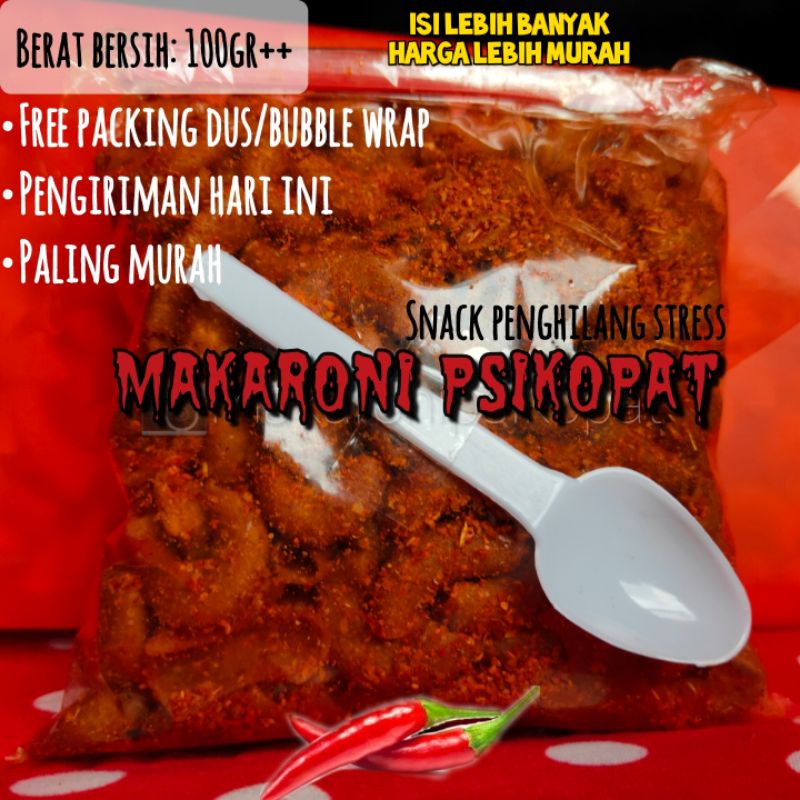 

Makaroni Pedas Asin 100 gr ++ FREE Packing Dus / Bubble Wrap TERMURAH