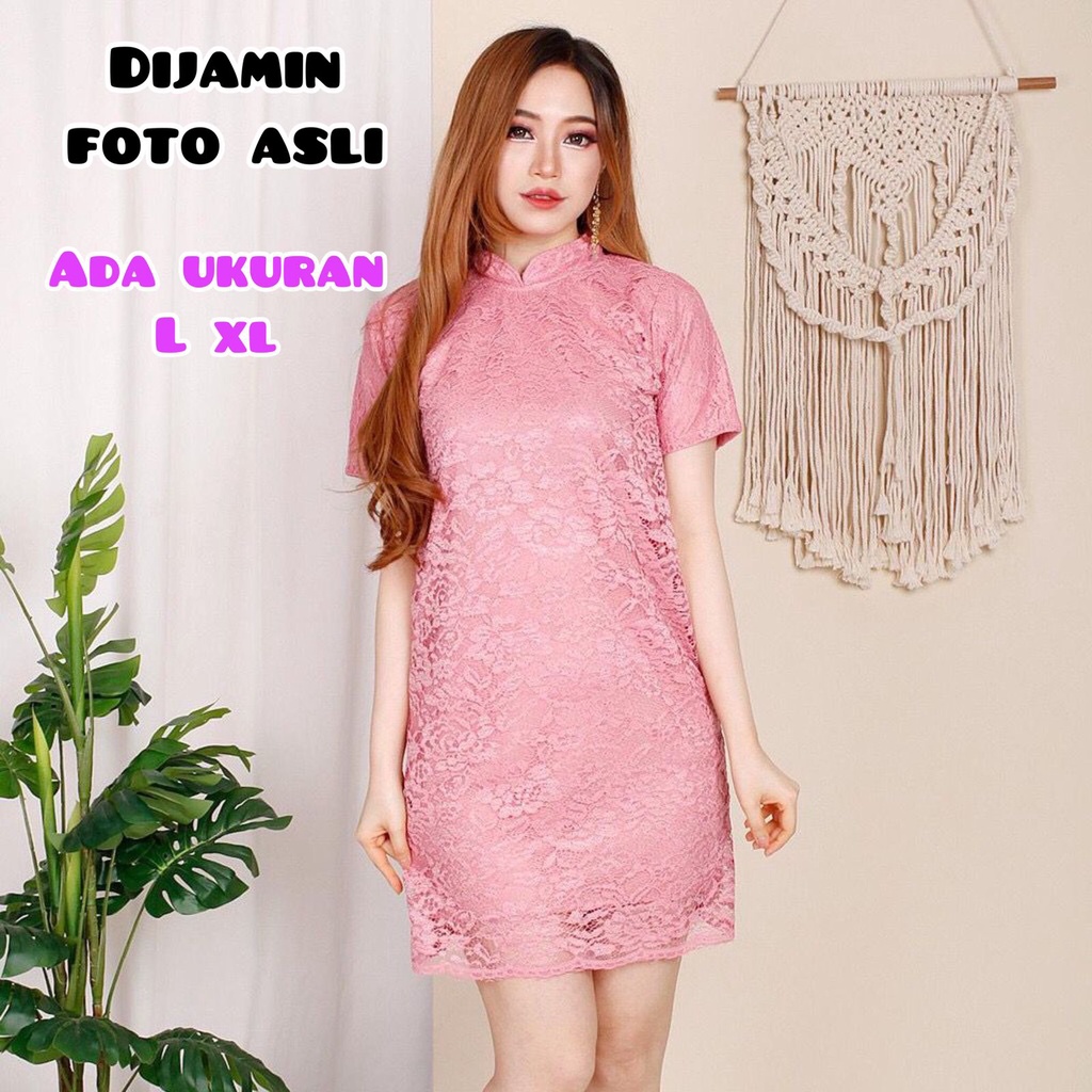 Baju Pesta Wanita Dress Brukat Mewah DIJAMIN FOTO ASLI Dress Kondangan Brokat Dress Polos Casual Dre