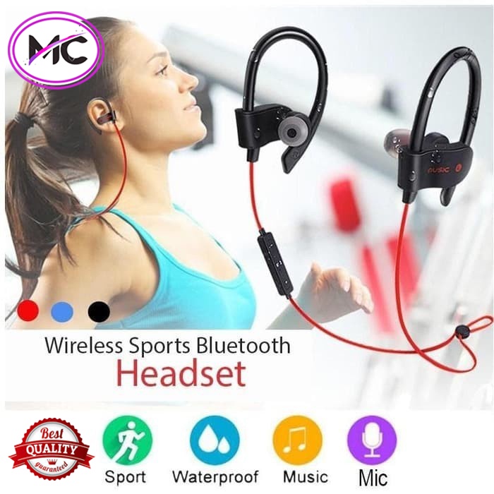 Headset Wireless Earphone Handsfree Bluetooth Model Sporty  Cocok Samsung Oppo Xiaomi Vivo Realme