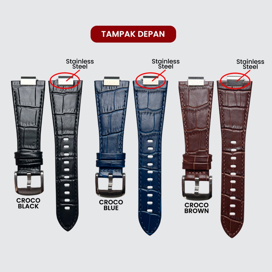 Tali Kulit Tebal Pengganti Strap Leather Watch Jam Tangan Tissot PRX Stainless