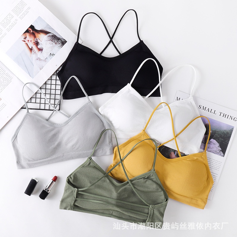 SS Bra Wanita 6675 Bh Crop Top Ala Korea Pakaian Dalam Wanita Bra Fashion Tali Silang Kecil Cup Import