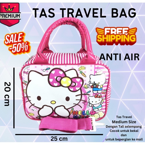 COD ~ 2in1 Travel Bag ANTI AIR ANAK &amp; DEWASA KARAKTER Jinjing + Selempang (TAS KOPER JINJING/TAS RENANG) Tas Travel Tas lebaran Tas mudik tas jinjing tas ransel tas multifungsi tas anak Travel Korea