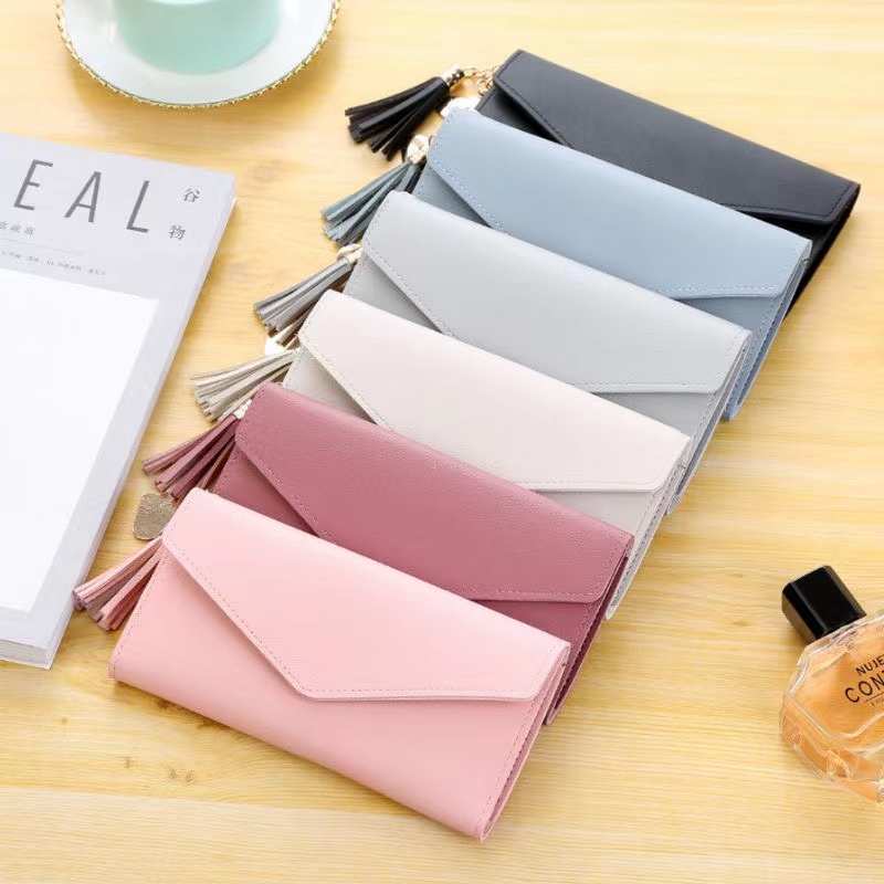 ASIN829 Dompet Lipat Wanita Kurus Impor Dompet Panjang Wanita Dompet Panjang Dompet Lipat 8802 Wanita Dompet Panjang Pakaian Fashion Wanita Murah