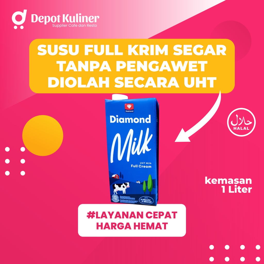 Susu Diamond Full Cream UHT 1 Liter