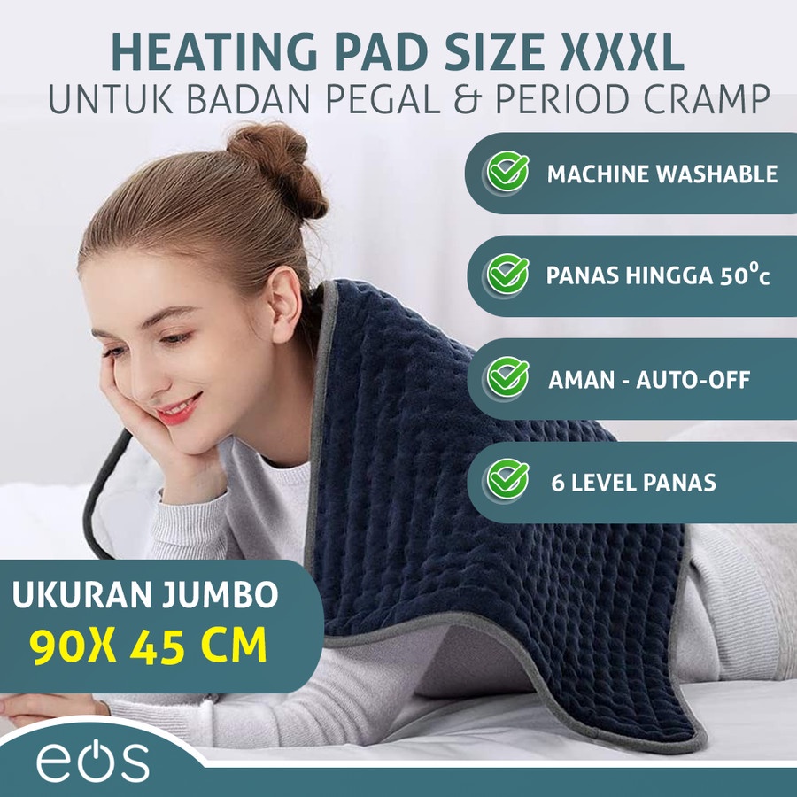 Bantal Panas electric Heating pad terapi listrik JUMBO 90x45cm PREMIUM