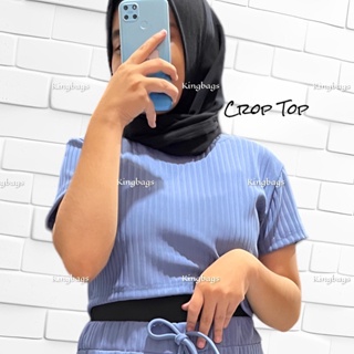 Kaos Atasan Crop Top Wanita Lengan Pendek