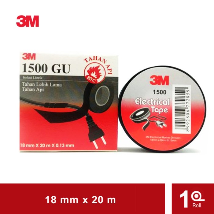 

Terlaris 3M Vinyl Electrical Tape 1500Gu General Use Black