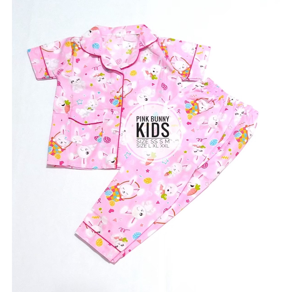 Piyama Anak Katun Jepang Karakter Baju Pendek Celana Panjang Kids