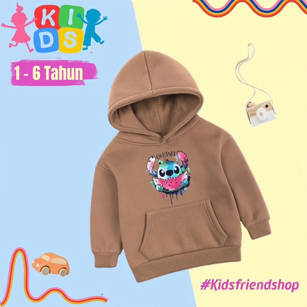 Hoodie anak laki laki perempuan cowok cewek hoddie anak unisex 1-6 tahun hodi gambar kartun disney l