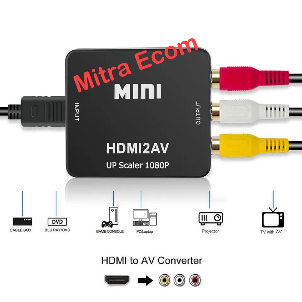 Converter HDMI to AV RCA 1080P HD Video Mitra Ecom