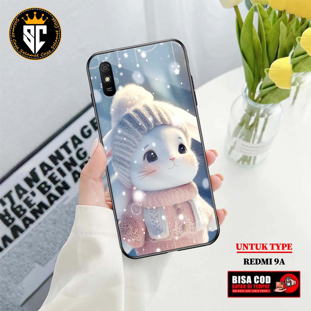 Case Xiaomi Redmi 9A Casing Xiaomi Redmi 9A Selamet Case [Rabbit] Softcase Glass - Hardcase Glossy -