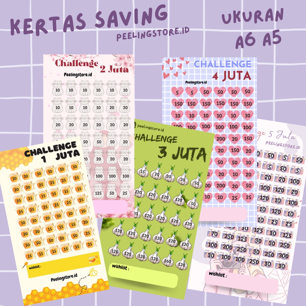 

KERTAS SAVING CHALLENGE ISI BINDER A6 A5 LOOSE LEAF A6 A5