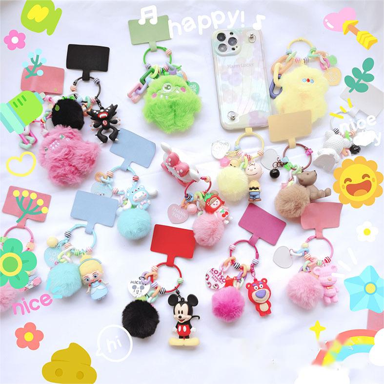 【DIY】Kartun merah jaringan Jepang boneka unicorn kunci tas rantai ponsel pendant