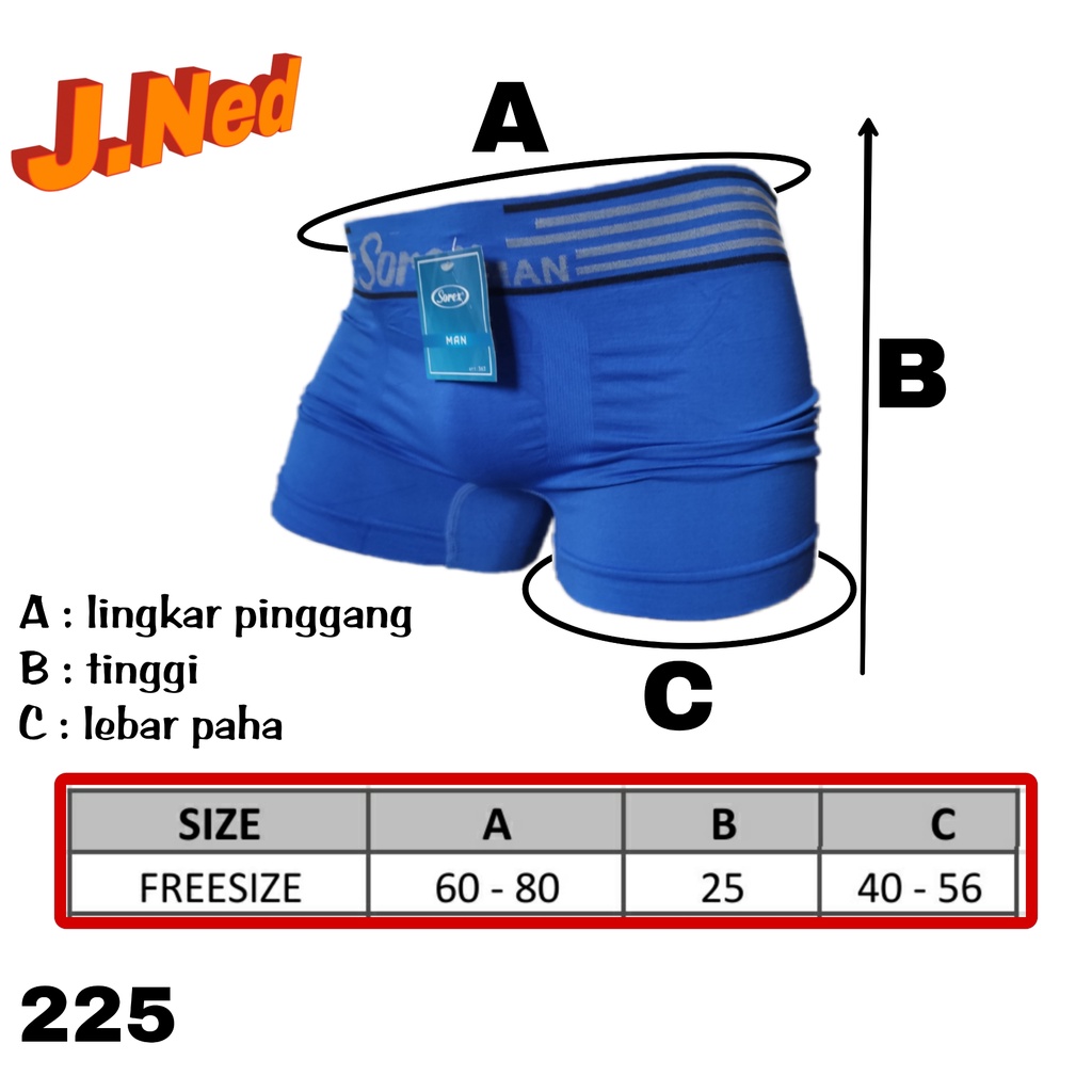 J225S CD BOXER PRIA IMPORT SOREX FREE SIZE HARGA 6 PCS