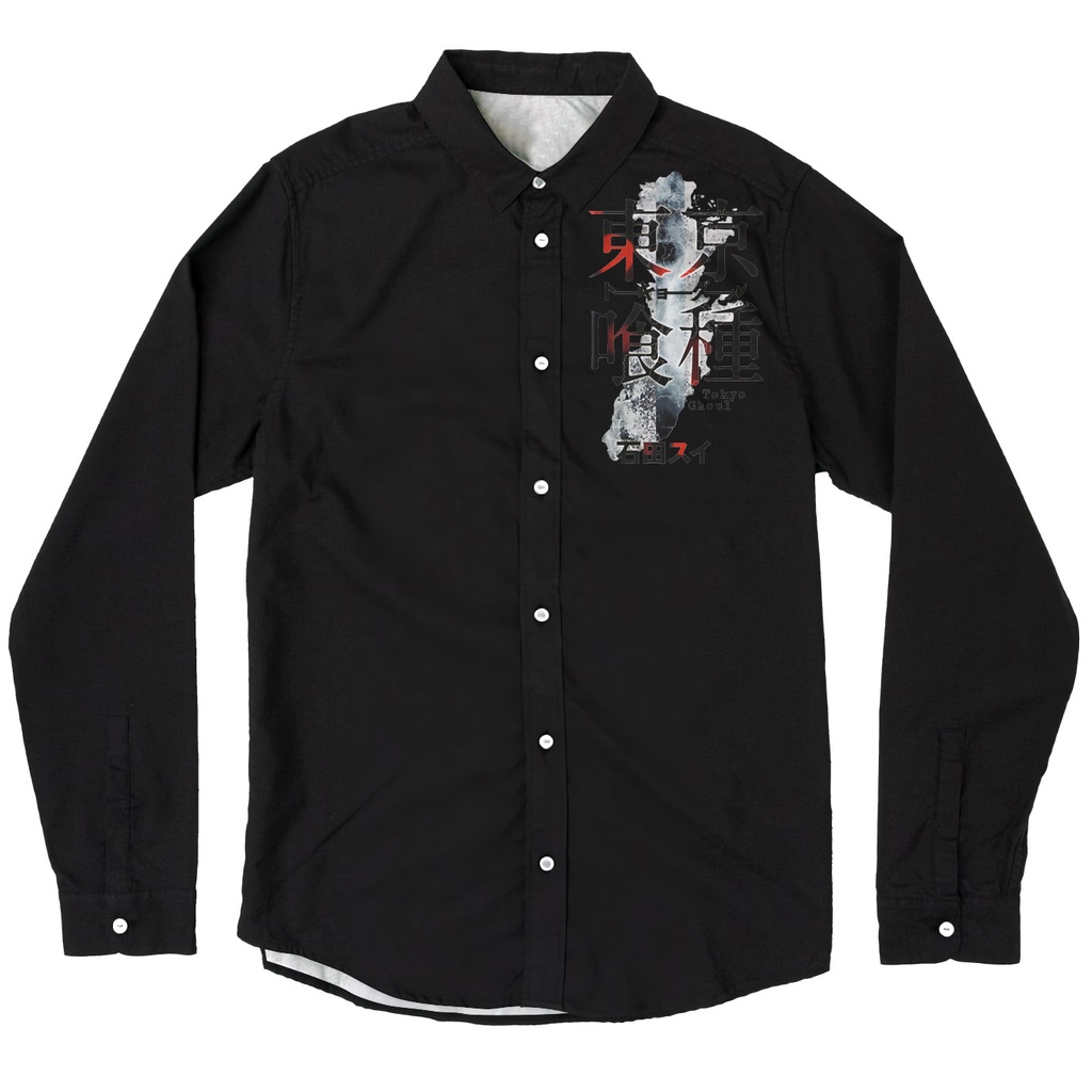 Kemeja Panjang Kaneki Ghoul Fullprint Anime Manga Tokyo Ghoul Premium Unisex