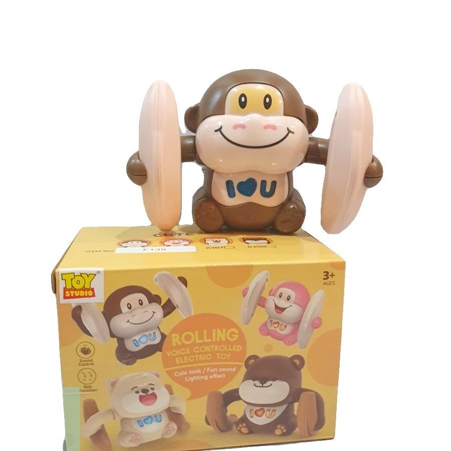 Mainan Rolling Monkey  Light &amp; Music Sound Controlled - Monyet Joget