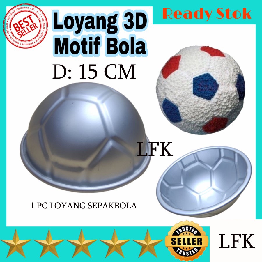 IMPORT LOYANG 1/2 BOLA BALL SETENGAH TAPA SAMBUNGAN SEPAKBOLA ALUMINIUM CAKE KUE POLOS KUE PASTRY BA