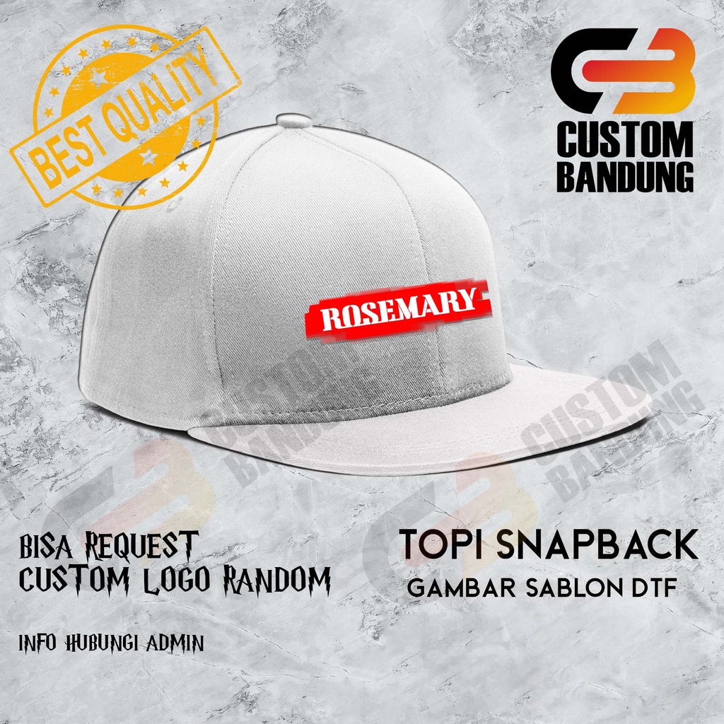 Topi Snapback  ROSEMARY Pria Wanita Topi Cap Bisa Tulis Nama Bisa COD Original High Premium Quality