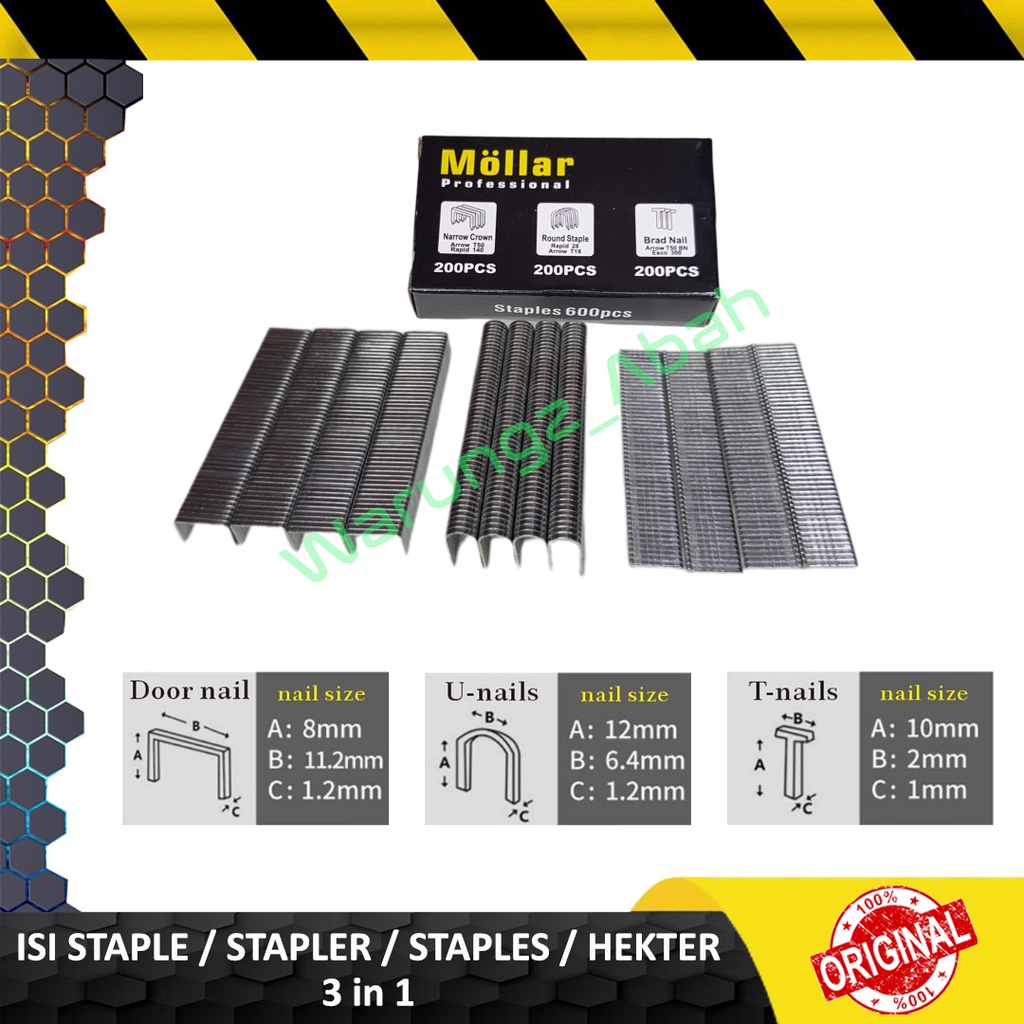 

ISI ULANG REFILL ALAT STAPLE STEPLE STAPLES STEPLES SETEPLES STAPLER CEKREKAN JEPRETAN PENGOKOT HECTER HEKTER NAILER PAKU TEMBAK GUN TACKER GUNTACKER KURSI JOK BANGKU SOFA KERTAS KAYU KULIT MOTOR KARPET KARDUS 3 IN 1 3IN1 3WAY MODEL KOTAK U T HEAVY DUTY