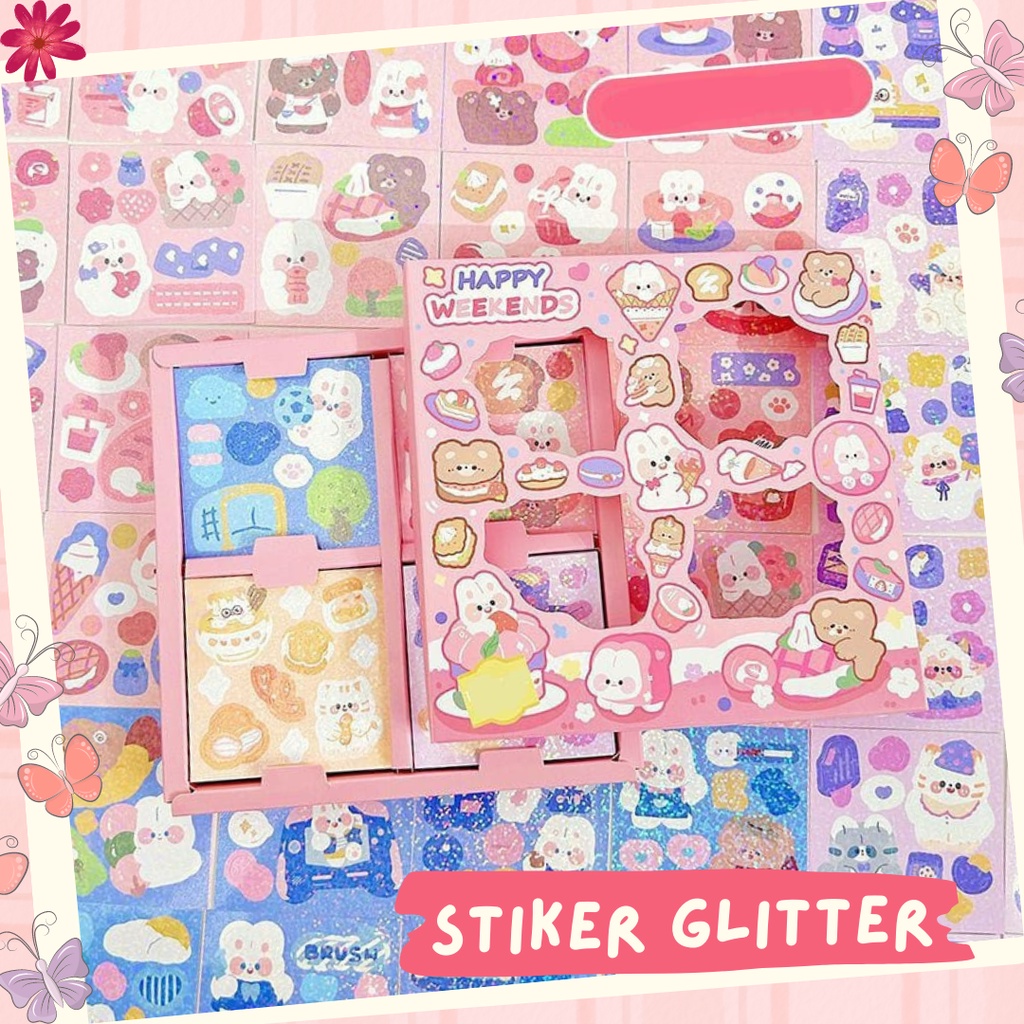 Stiker 2D Tempel Lucu Planner Scrapbook Cute Aesthetic Sticker Dekorasi Design DIY Anti Air