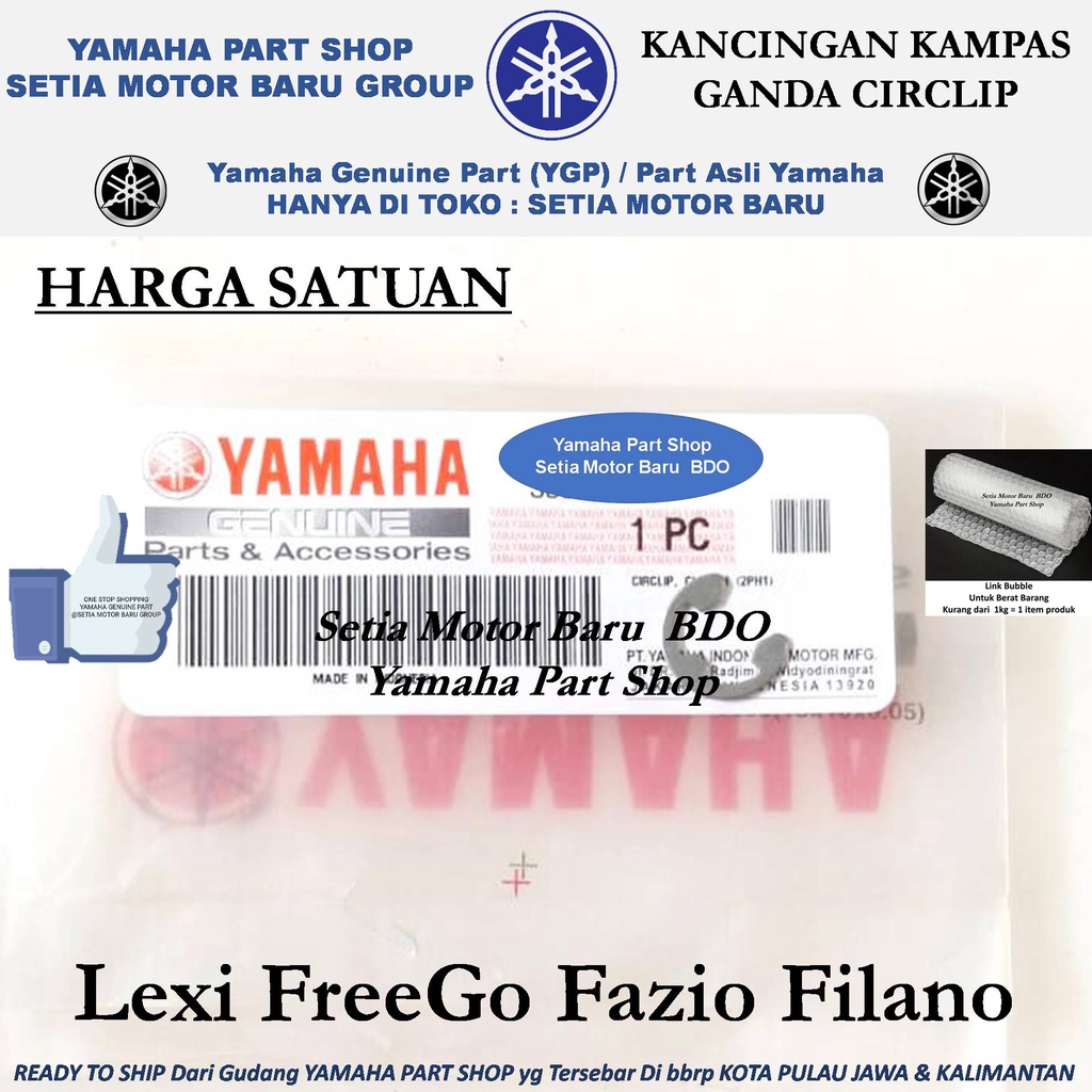 Kancingan Kampas Ganda Circlip Fazio Filano FreeGo Lexi Asli Yamaha Bandung