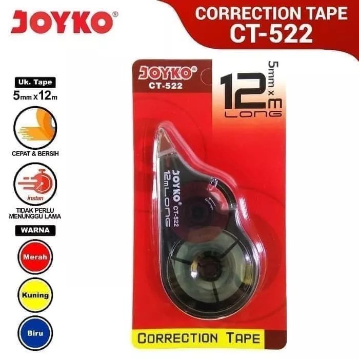 

Tipe-X Kertas Correction Tape 12M X 5Mm Joyko Ct-522