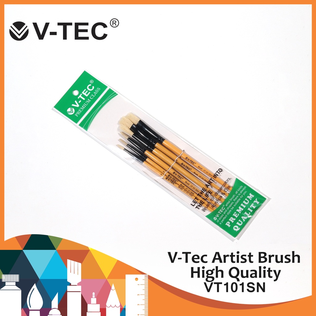 V-Tec Artist Brushes VT101SN/6 Premium Class / Kuas Lukis VTec / Kuas Lukis / V-Tec VT101SN