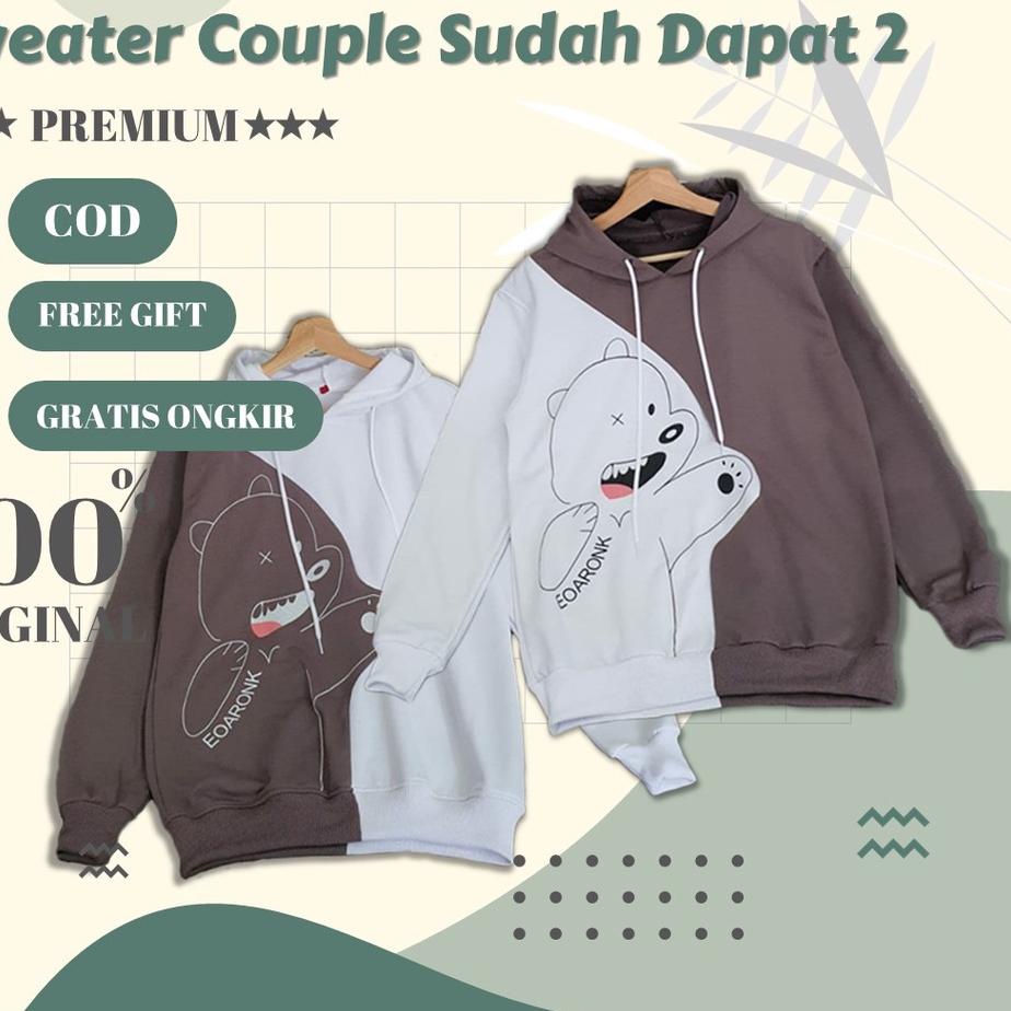 Jaket Hoodie Couple Touch Bear, Sweater Hoodie Couple, Jaket Couple, Hoodie Couple, Sweater Couple, 