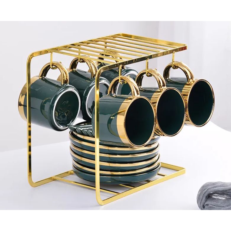 european emeralt tea set cangkir gelas set