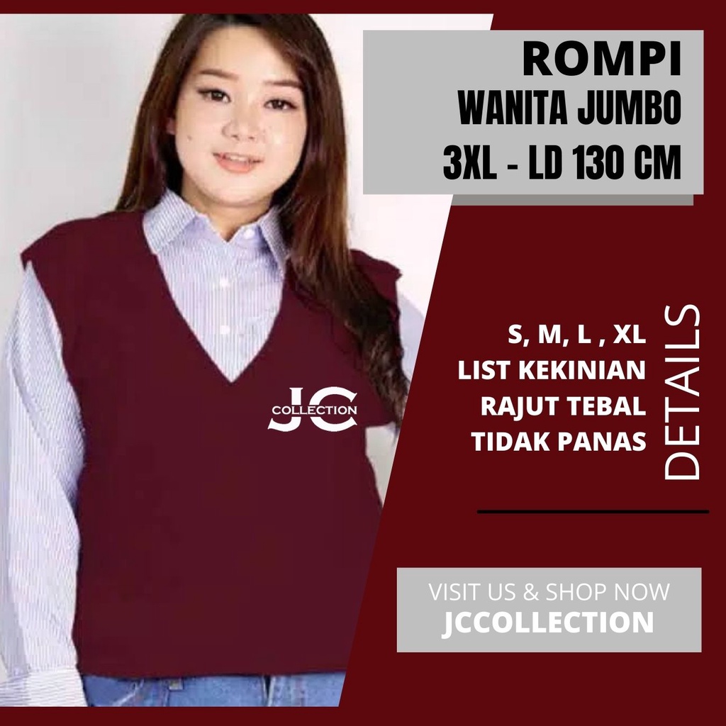 Rompi Rajut Wanita Jumbo Big Size / Oversize Women Vest
