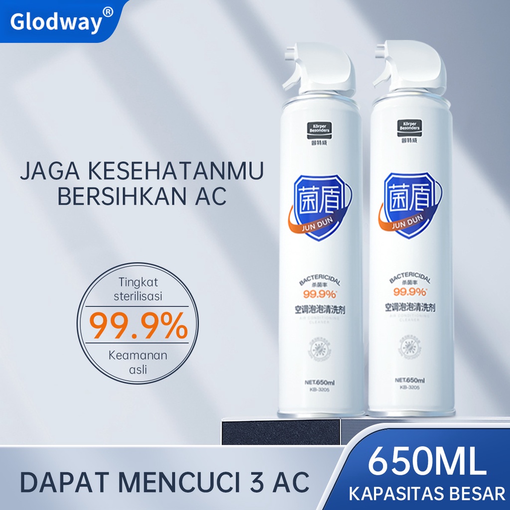 GLODWAY AC Cleaner Foam /Pembersih AC Dengan Disinfectan-Pembersih AC Mobil dan Ruangan/Pembersih AC Ruangan/Pembersih AC Dengan Disinfectan-Pembersih AC Mobil dan Ruangan/Unit indoor AC yang dipasang di dinding/Pembersih AC Ruangan/Pembersih AC Mobil