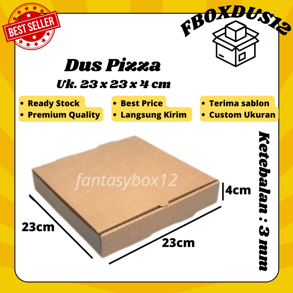 

Kardus Pizza/Dus/Box Pizza- Jam Dinding-Pakaian-Donut-Syal 23x23x4cm BARU (MINIMAL ORDER 10 PCS)