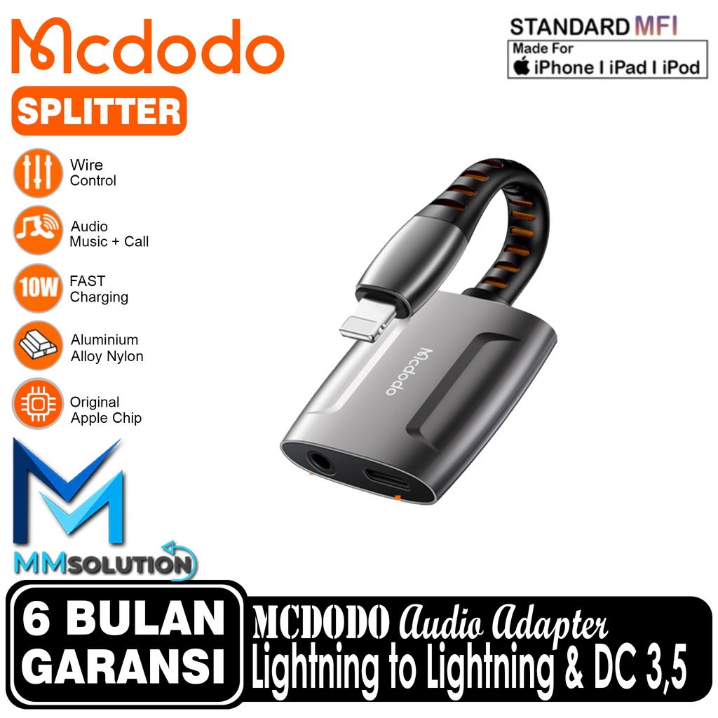 Mcdodo Splitter / Adapter Audio Converter iPhone  Jack 3.5mm with Call