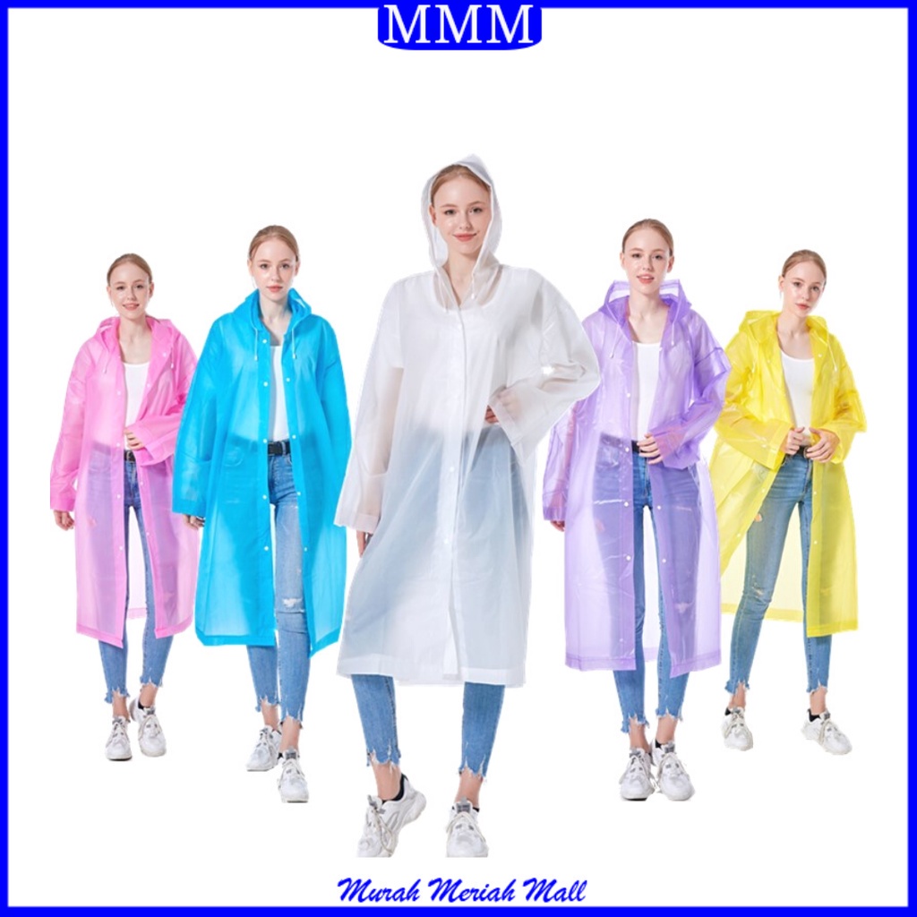 MMM Jas Hujan Dewasa Karakter Hoodie EVA RAINCOAT Lengan Polos Jas Hujan Dewasa Warna Mantel Jas Hujan murah Import Berkualitas