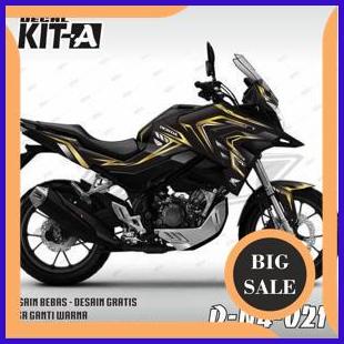 Decal cb150x sticker striping stiker honda cb 150x 2022 motif Simple Hitam List Emas D-N4-021 1M4R23