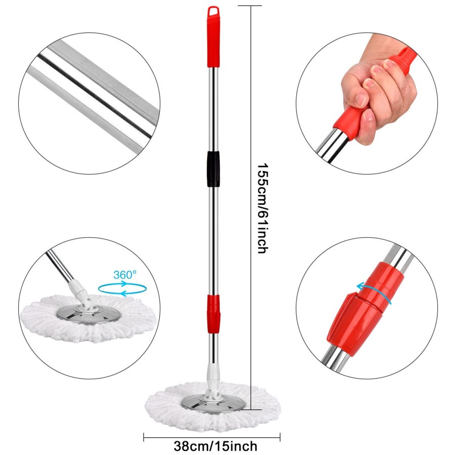 REFILL MOP TONGKAT HANDLE + KAIN SPIN MOP/ TONGKAT DAN KAIN PEL CADANGAN/ HANDLE + REFILL SPIN MOP