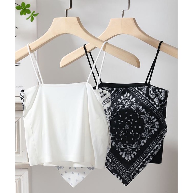 MMM LALISA Tank Top Bra 6469 Korea Style PERMIUM Tanktop Slayer Bohemian Scraf Summer Bra Vest Wanita Tengtop Corak Thailand Impor Murah