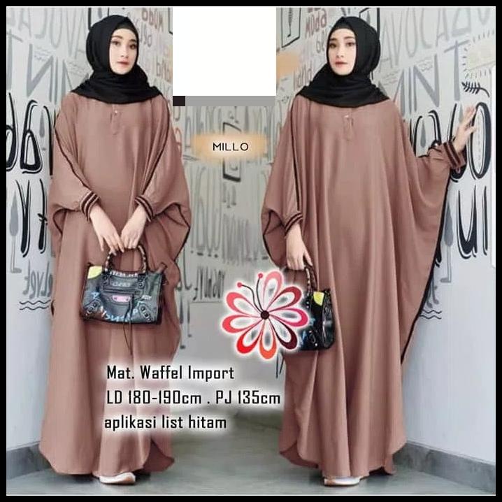 ABAYA SIZE XXXL KANIA MILLO / GAMIS SUPER JUMBO ANAIYA ( 5 WARNA )