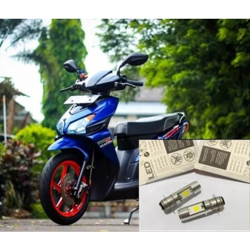 lampu depan motor bohlam LED nyala putih pno honda vario 110 lama karbu harga sepsang isi 2 pcs