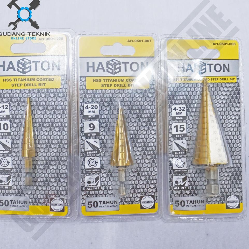 TERMURAH U34 Mata Bor Pagoda Step 3-12mm 4-20mm 4-32mm HASSTON PROHEX / Step Drill 3-12 4-20 4-32 mm