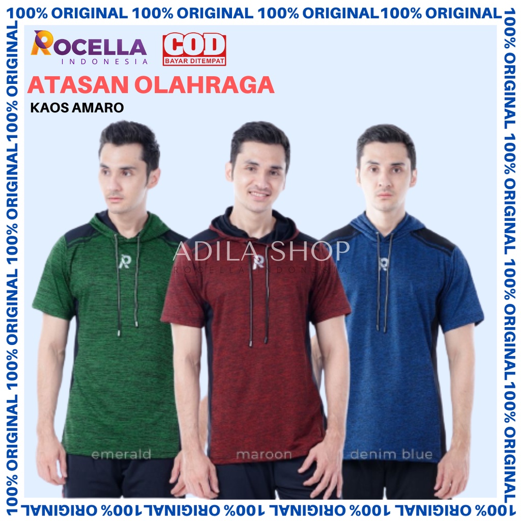 Kaos Hoodie Amaro/Kaos Olahraga Pria/Jogging Sepeda Fitnes Tracking Kaos Lengan Pendek