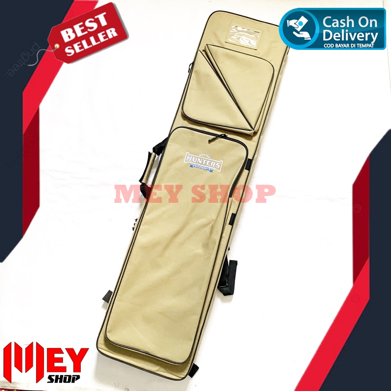 TAS KOTAK HUNTERS 120CM BUSA TELOR DAN POMPA PCP CREAM DAN HIJAU TERBARU