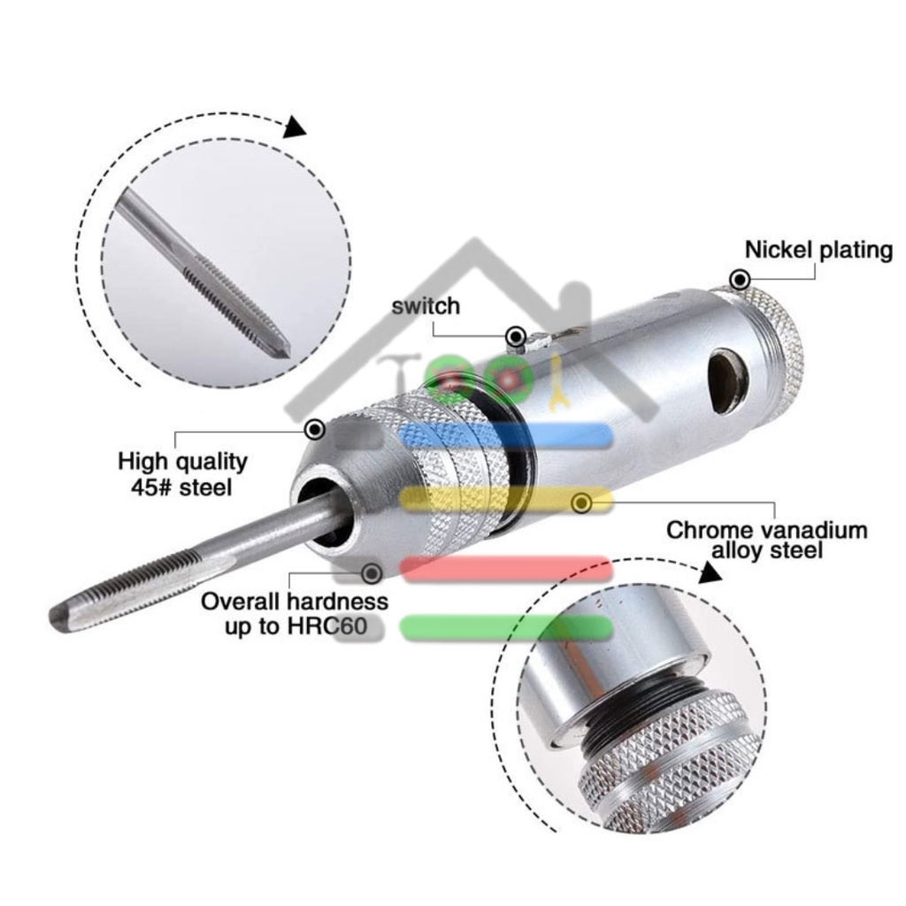 GAGANG HAND TAP T RATCHET PEMBUAT DRAT ULIR M3 - M8