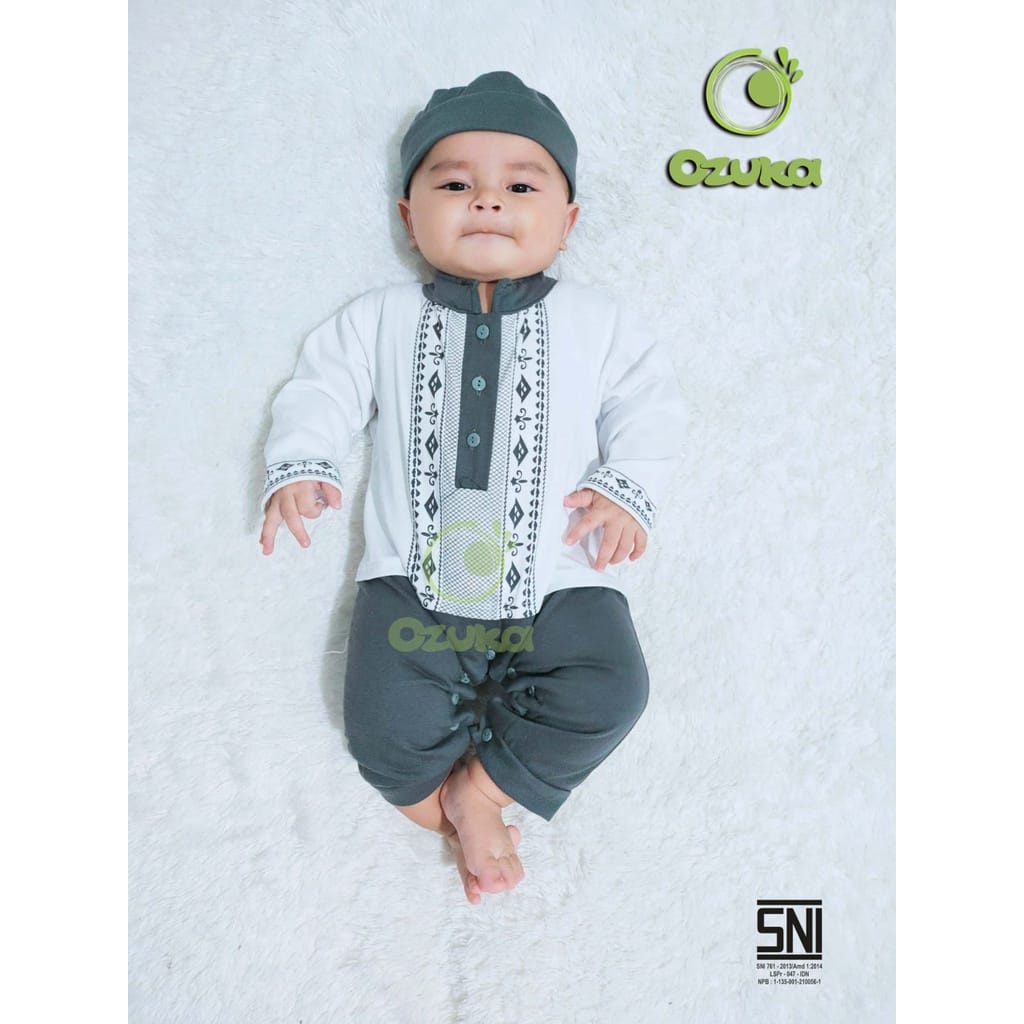 Baju Bayi Laki-Laki Baju Muslim Bayi Model Jumper Panjang kdm08