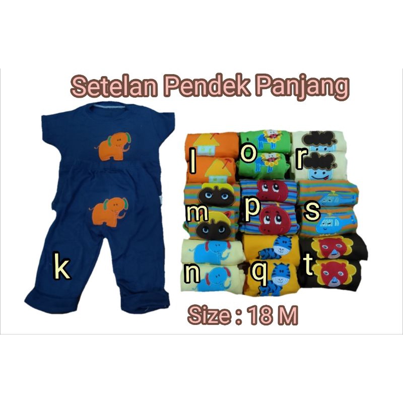 Setelan Pendek Panjang Bayi Piyama Anak 18 bulan