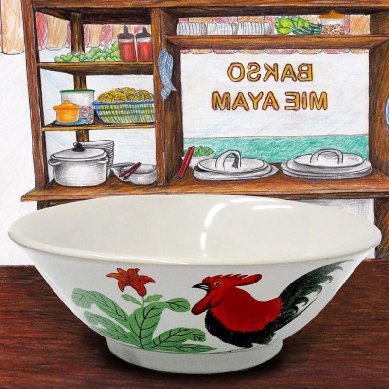 MANGKOK JAGO/MANGKOK KERAMIK CAP JAGO/MANGKOK BAKSO/ECER