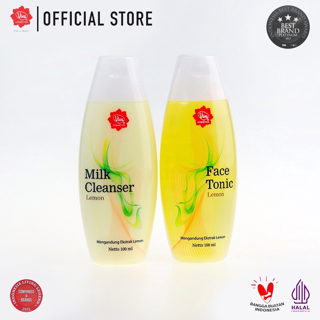 (BPOM) VIVA Milk Cleanser dan Face Tonic 100ml BPOM/AIR MAWAR VIVA