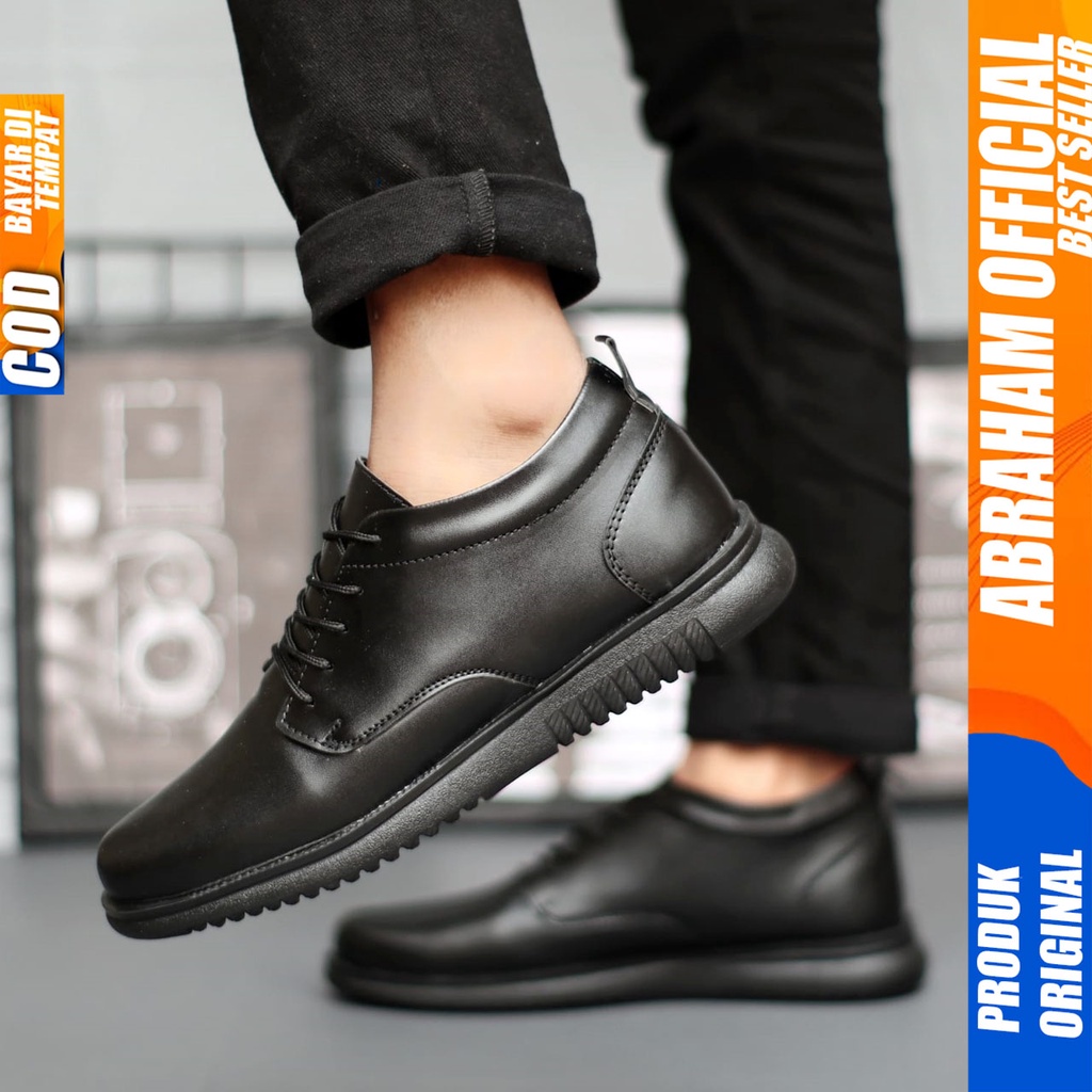 ABRAHAM Sepatu Formal Docmart Pantofel Hitam Pria